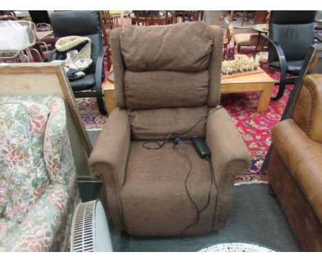 An R&amp;R rise and recline electric reclining chair - The Royal armchair with remote in brown fleck upholstery