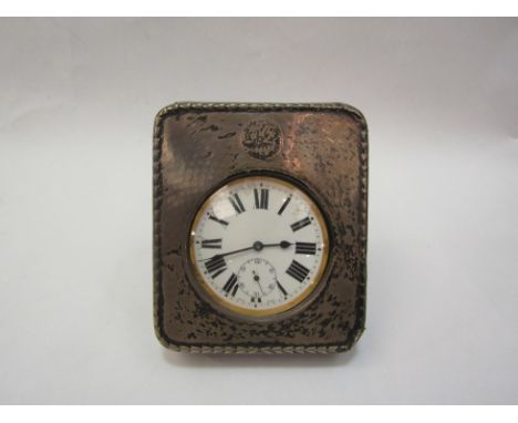 A late 19th Century jumbo pocket watch with silver fronted case, enamel damaged, chip to glass