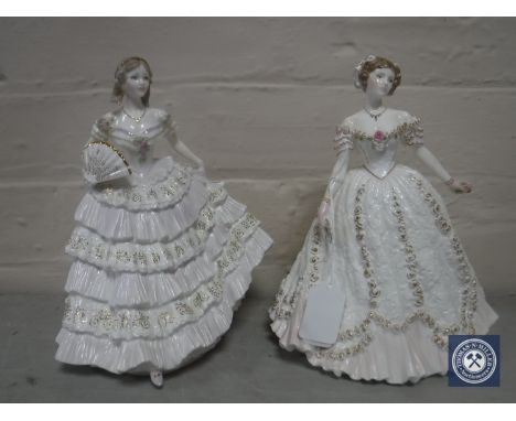 Two Royal Worcester limited edition figures; Belle of the Ball, number 1398/12500, with certificate, and Sweetest Valentine, 