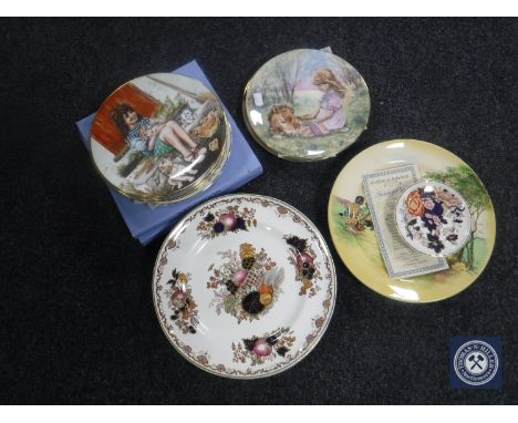 Five Masons plates and a shallow dish, two Doulton plates, two Wedgwood plates and eight Royal Worcester A Child's Blessing p