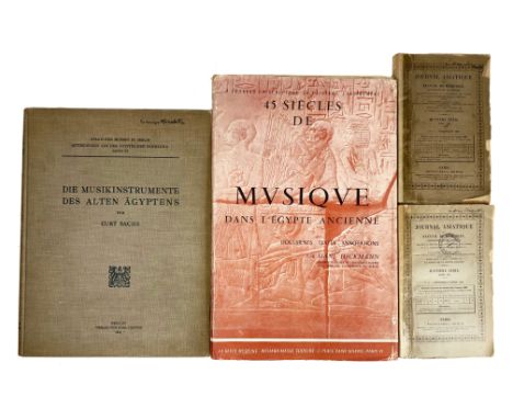 MUSIC -- SACHS, C. Die Musikinstrumente des alten Ägyptens. Berl., K. Curtius, 1921. 92 pp. W. 11 plates. Fol. Ocl. (Name on 