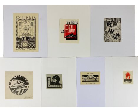 EX LIBRIS -- COLLECTION of c. 800 ex libris for Dutch language owners whose names begin with L or M. 20th c. Various sizes, t