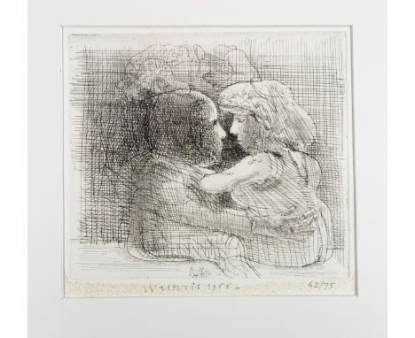 WESTERIK, Co (1924-2018). ('The couple'). 1966. Etching. 169 x 192 mm. Signed, dated &amp; numb. (62/75) in pencil. Under pas