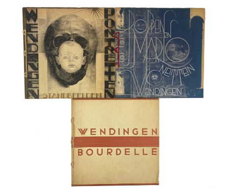 WENDINGEN. Jg. XI, 4: BOURDELLE. 1930. Cover after J. Zietsma. - Jg. XII, 9: STANDBEELDEN. 1931. Cover des. by Th. v. Reijn. 