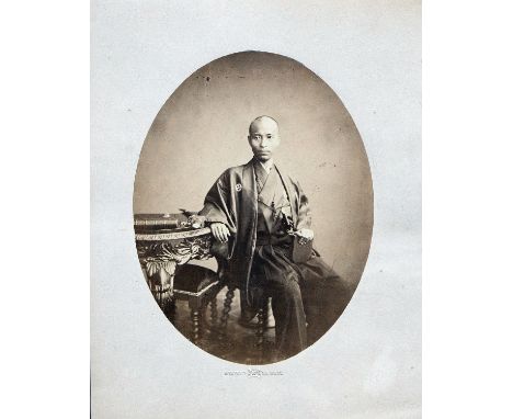 JAPAN -- MATSUKI KOAN -- SEVERIN, R. (Portrait of the Japanese medic Matsuki Koan). (1862). Oval albumen print, laid down on 