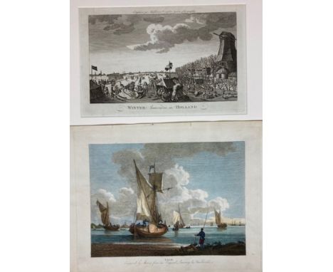 MARITIME SCENES -- "WINTER AMUSEMENTS in Holland". c. 1770. 190 x 297 mm. Engraved for Middleton's Complete System of Geograp