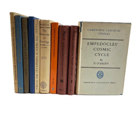 PROCLUS DIADOCHUS. The elements of theology. A rev. text w. transl., introd. &amp; comm. by E.R. Dodds. 2nd ed. (1964). Ocl. 