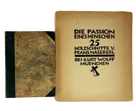 MASEREEL, F. Geschichte ohne Worte. Munich, K. Wolff, 1922. W. 60 woodcuts. 8°. Cont. h. mor. Printed in 800 numb. copies. - 