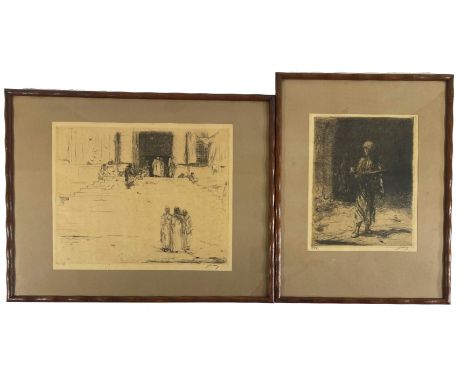 BAUER, Marius Alexander Jacques ('Marius'). (1867-1932). "Een Egyptische waterdrager". 1922. Etching. 186 x 146 mm. signed "M