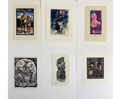 EX LIBRIS -- COLLECTION of c. 1000 ex libris for German language owners whose names begin with A to K (also incl. prints of a
