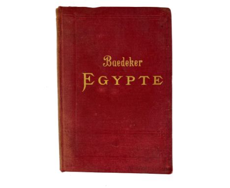 BAEDEKER, K. Egypte. Manuel de voyageur. Lpz., 1898. W. 27 maps &amp; plans, 48 floor plans of temples etc., and 65 views and