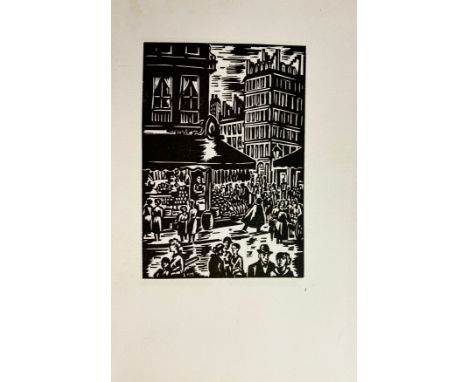 MASEREEL -- ARCOS, R. Médard de Paris. Par., Éds. du Sablier, (1929). 114 pp. W. 1 facs., 1 cold. aquarel &amp; 9 woodcuts by