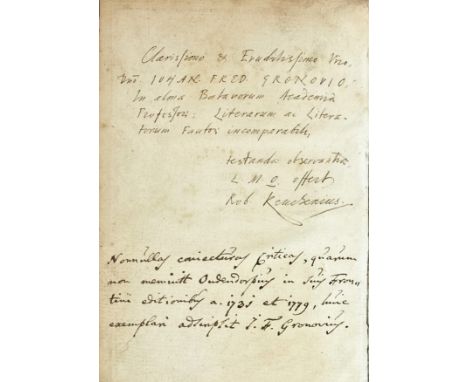 FRONTINUS. Quæ extant. R. Keuchenius, notis &amp; emend. illustr. Amst., ex off. J. à Waesberge, 1661. (Printed by P. v.d. Ho
