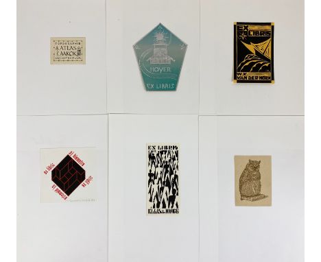 EX LIBRIS -- COLLECTION of c. 900 ex libris for Dutch language owners whose names begin with H to K. 20th c. Various sizes, t