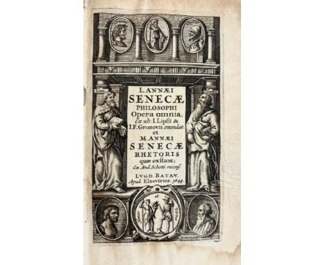 SENECA. Opera omnia. Ed. J. Lipsius, J.F. Gronovius &amp; A. Schottus. Leyden, Apud Elzevirios/Ex Off. Elseviriana, 1649. 3 v