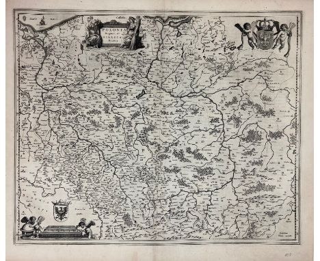 EASTERN EUROPE -- POLAND -- "POLONIA Regnum, et Silesia Ducatus". (Amst.), W.J. Blaeu, (1635-38). Plain engr. map of Poland w