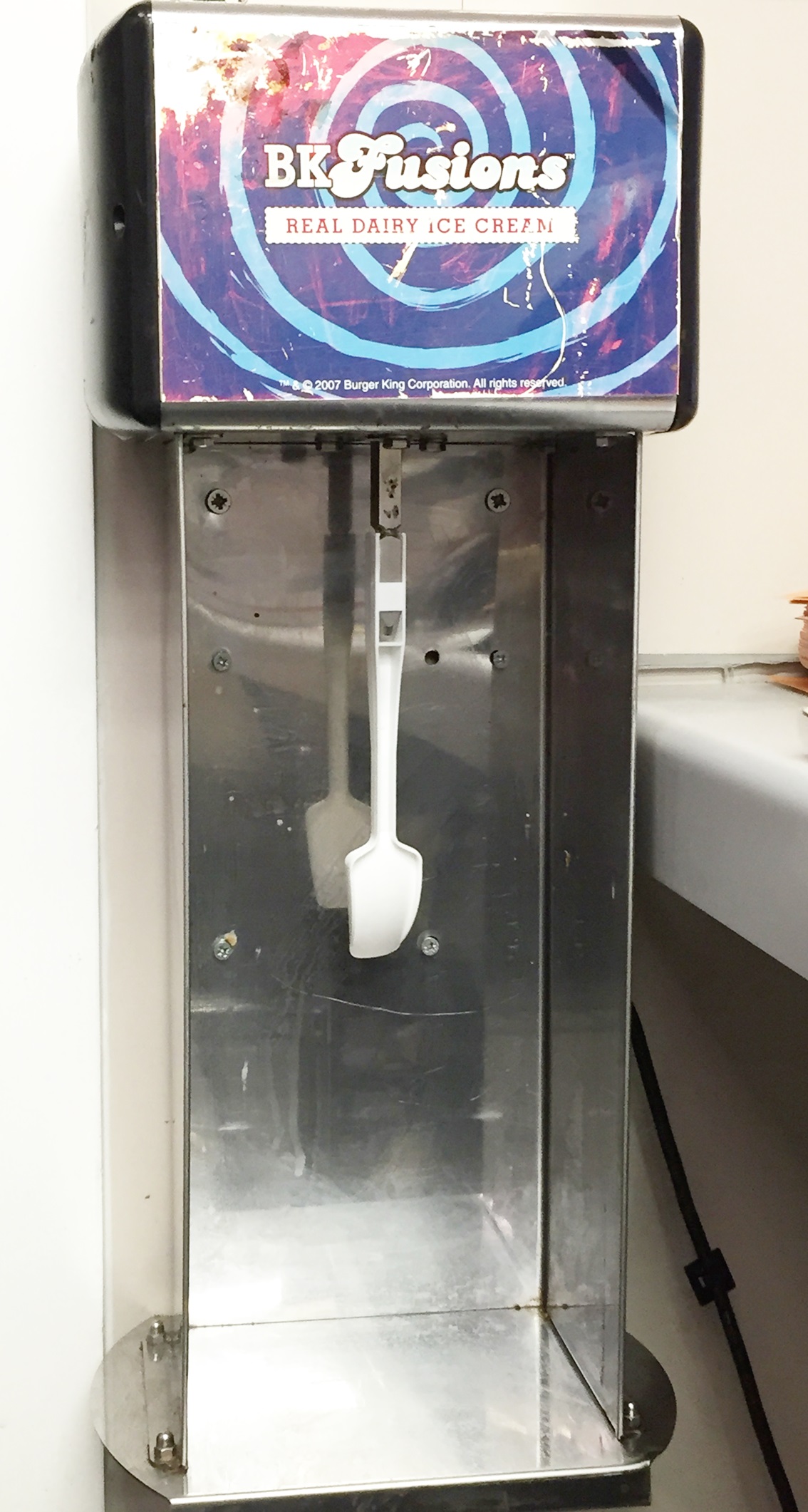 1 x Burger King Fusions Wall Mounted Stainless Steel Ice Cream / Milk