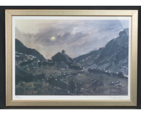 AFTER SIR JOHN KYFFIN WILLIAMS, KBE, R.A. (Welsh, 1918-2006), Welsh mountain farmstead, limited edition coloured print, 88/15