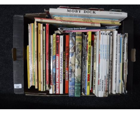 A large box of vintage Asterix's albums, Tin Tin, children's volumes etc 