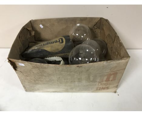 A box of a quantity of large industrial light bulbs
