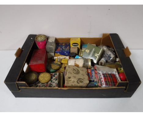 A box containing vintage ointments, old advertising boxes, etc 