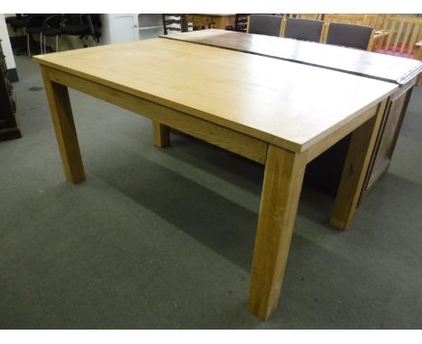 A light oak dining table 