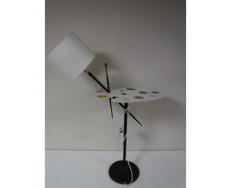 An unusual artist's palette table lamp