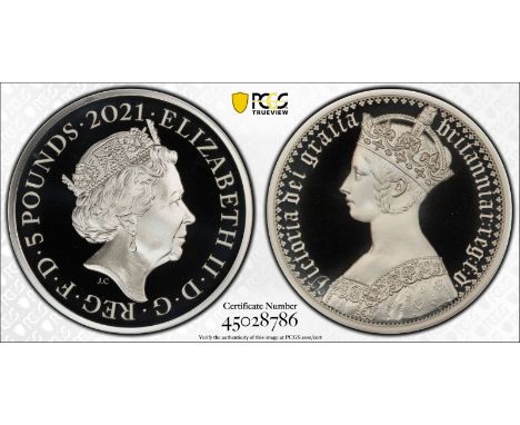 UNITED KINGDOM. Elizabeth II, 1952-2022. Silver 5 pounds, 2021. Royal Mint. Proof. The Great Engravers seriesA re-interpretat