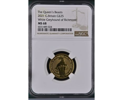 UNITED KINGDOM. Elizabeth II, 1952-2022. Gold 25 pounds, 2021. Royal Mint. The ninth in a series of ten coins known as the Qu