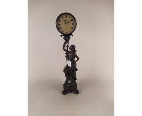 A Juliana Collection Art Nouveau style pendulum clock with Japan movement, 23" high