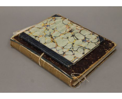 A manuscript copy book circa 1830 and a scrap album.