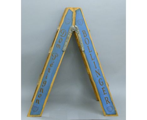 A wooden champagne ladder.