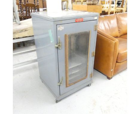 A vintage Japanese medical or industrial fridge. 56x97x56cm.