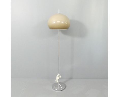 A contemporary chrome floor lamp in the manner of Harvey Guzzini. Height 145cm.