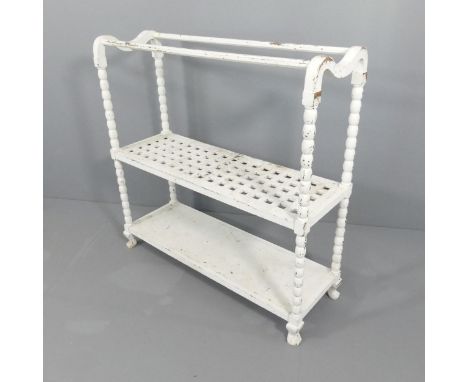 A vintage painted wooden three-tier clothes stand / airer. 111x111x37cm.