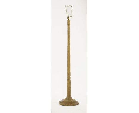 A Robert 'Mouseman' Thompson oak standard lamp