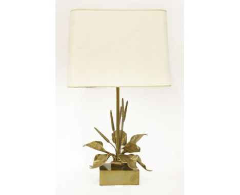 A Maison Charles-style table lamp,modelled as plants, with a square shade,60.5cm high