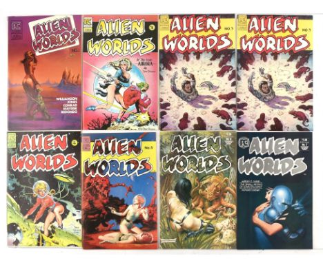 Alien Worlds   a group of 8 featuring Dave Stevens pin-up risque covers and others (Eclipse Comics, 1982 onwards).Dave Steven