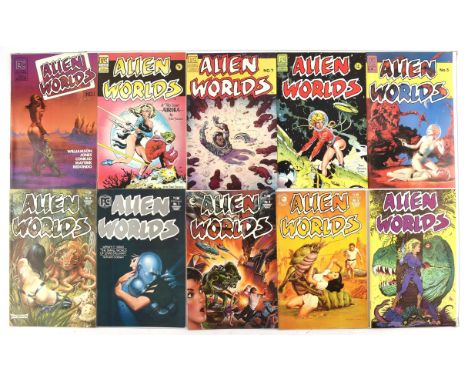 Alien Worlds and Alien Encounters  a group of 19 featuring Dave Stevens pin-up risque covers and others (Eclipse Comics, 1982