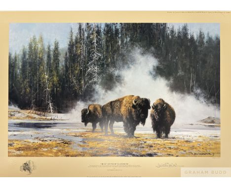 David Shepherd&nbsp;CBE FRSA FGRA (British 1931 - 2017) 'The hot springs of Yellowstone', 1992
Reproduction hand signed limit