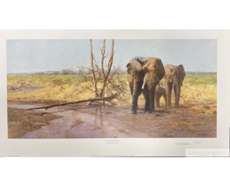 David Shepherd&nbsp;CBE FRSA FGRA&nbsp;(British 1931 - 2017) 'In the Masai Mara', 2004
Reproduction limited edition from 261 