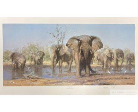 David Shepherd&nbsp;CBE FRSA FGRA&nbsp;(British 1931 - 2017) 'Happy Time' 2005
Reproduction limited edition 454/495 on heavy 