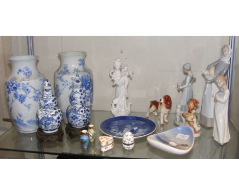 Oriental vases, Nao figures, etc. 