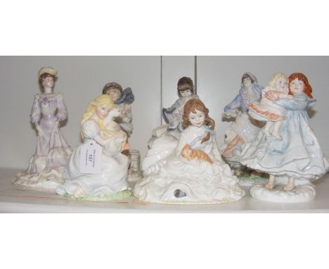 A selection of Coalport and Royal Worcester porcelain ladies 
