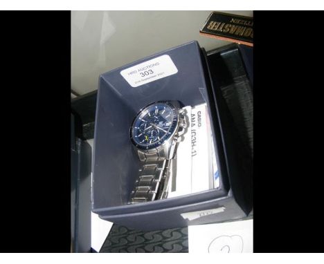 A boxed Casio Edifice Solar Powered gent's wrist watch 