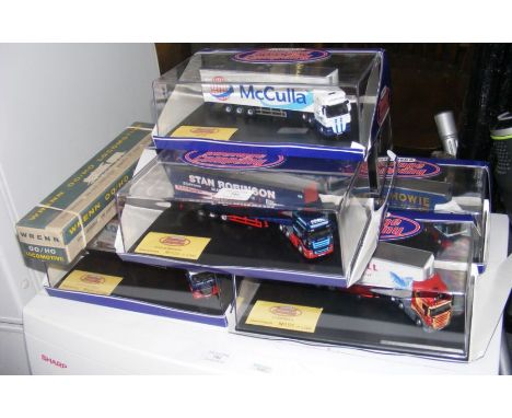 Seven die cast model articulated lorries, boxed Wrenn Loco