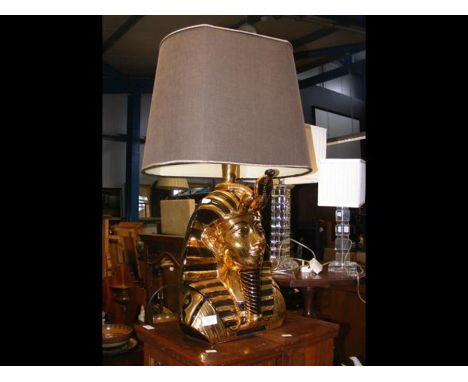 A large Pharaoh head table lamp