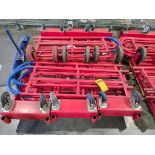 (3) U-Line Red Gondola Carts, Center HD Casters, Diamond Plate Platform