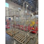 (4) Amco 2-Level Wire Deck Carts, 47" x 24", Caster Brakes