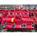 (3) U-Line Red Gondola Carts w/ End Extensions, Center HD Casters, Diamond Plate Platform